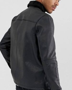 Fur Collar Original Black Flight Leather jacket