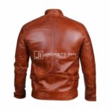 Genuine leather biker style jacket