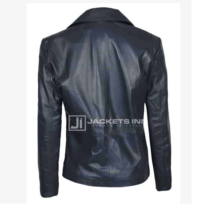 Georgia Womens Dark Blue Motorcycle Style jacket