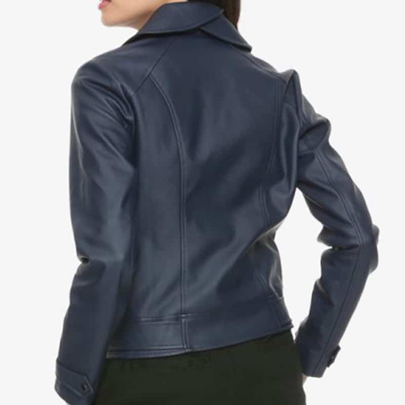 Gorgeous Women’s Blue Gamer Leather jacket