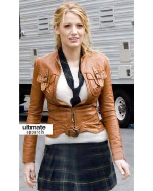 Blake Lively Serena Van Leather jacket