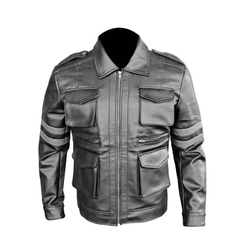 Hot Black Resident Evil 6 Leon Kennedy Leather jacket