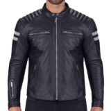 Ionic Super Classy Black Riding Leather jacket For Men’s