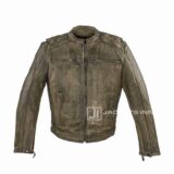 Irresistible Brown Biker Leather Diamond Pattern Design jacket For Mens