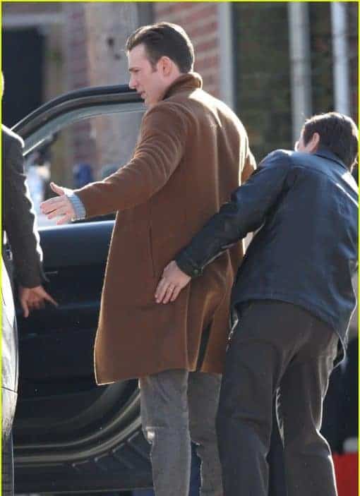 Chris Evans Knives Out Ransom Drysdale Brown Wool Coat