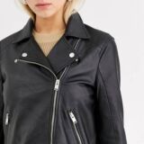 Leather Biker jacket in Black