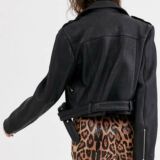 Leather Biker jacket with Zip Details