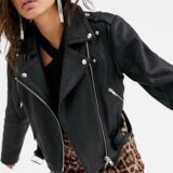 Leather Biker jacket with Zip Details