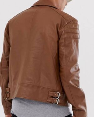 Leather Bomber jacket in Tan for Men