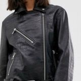 Leather Croc Biker jacket