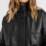 Leather jacket in Black for Women