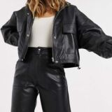 Leather jacket in Black for Women
