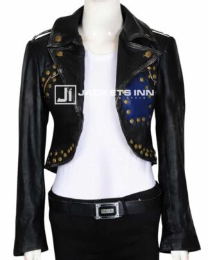 Magnificent Black Stylish Slim Fit Leather jacket For Womens