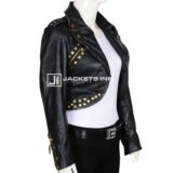Magnificent Black Stylish Slim Fit Leather jacket For Womens