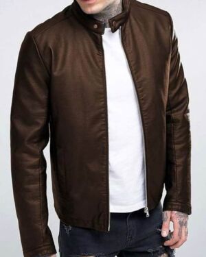 Magnificent Casual Hickory Brown Perfect Leather jacket For Men