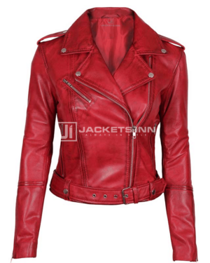 Margaret Red Ladies Leather jacket
