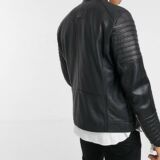 Men Black Biker Leather jacket
