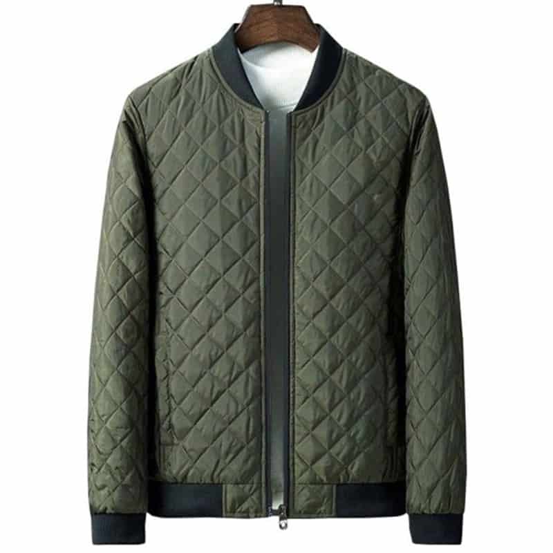 Mens Diamond Quilted MA-1 Bomber jacket Green