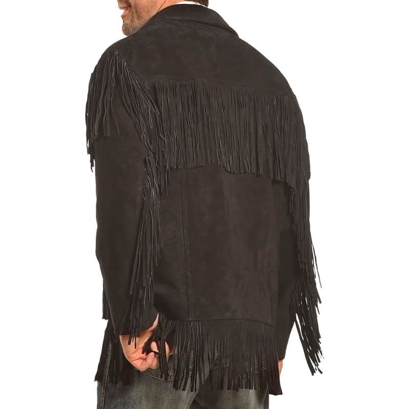Men’s Black Fringe Suede Leather jacket