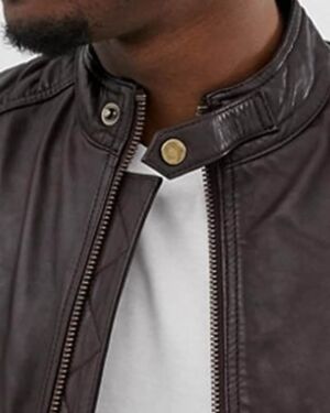 Men’s Brown Quilted Leather jacket