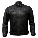 Mens Genuine Leather Biker jacket Black Vintage Brown Distressed Lambskin Motorcycle jacket for Men