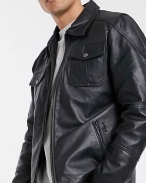 Men’s Premium Leather jacket in Black