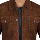 Men’s dark brown suede jacket