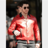 Nick Jonas Red Bomber jacket