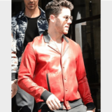 Nick Jonas Red Bomber jacket