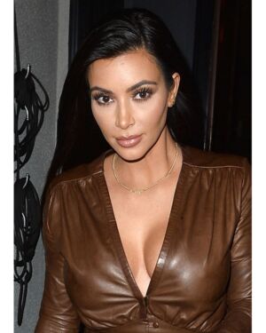 Kim Kardashian Brown Leather jacket