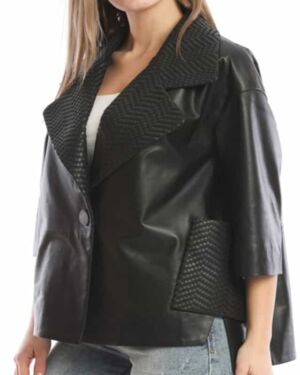 Pretty Classic Urban Style Leather jacket For Women