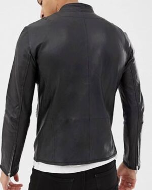Pure Leather Racer jacket in Black