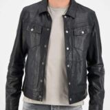 Pure leather classic men’s jacket