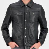 Pure leather classic men’s jacket