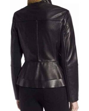 Real Leather Peplum jacket For Women