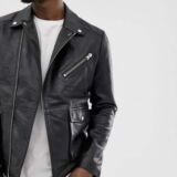 Real Leather Zipped Biker jacket
