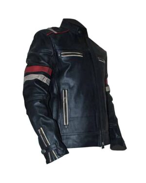 Retro 2 Men Vintage Leather jacket Biker Cafe Racer
