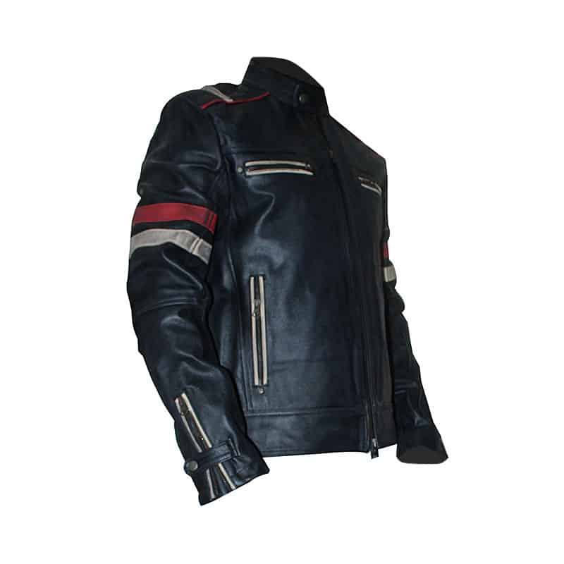 Retro 2 Men Vintage Leather jacket Biker Cafe Racer