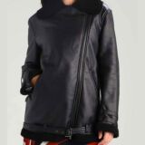 Shearling Aviator jacket In Black Color For Women
