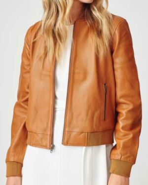 Short Leather Bomber jacket