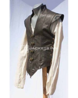 Stylish Design Of Brown Leather Jerkin For Mens