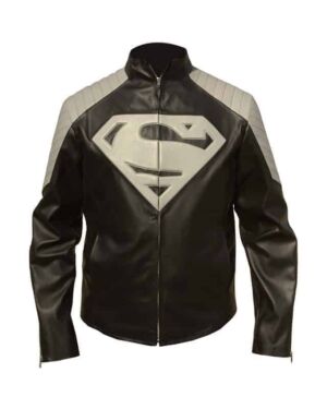 Superman Gray and Black Leather jacket