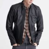 Ultimate Genuine Fabric Monotonous Black Leather jacket For Mens