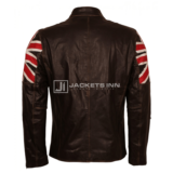 United Kingdom Flag Cafe Racer Leather jacket
