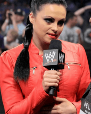 WWE Diva Aksana Red Leather jacket