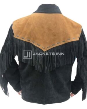 Western Cowboy Fringes leather jacket For Mens