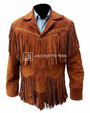 Western Suede Cowboy Leather jacket For Mens
