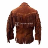 Western Suede Cowboy Leather jacket For Mens