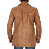 Winchester Mens Brown Leather Car Coat