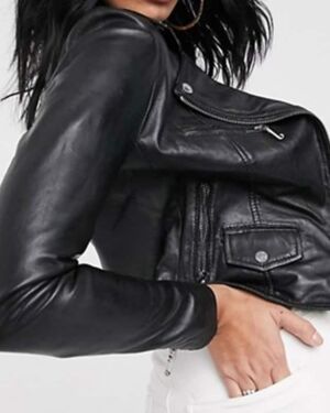 Women Bella leather jacket In Black